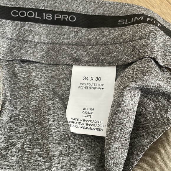 Haggar Men's Slim Fit Stretch Cool Pro 18 Tan Chino Dress Pants - Picture 6 of 8